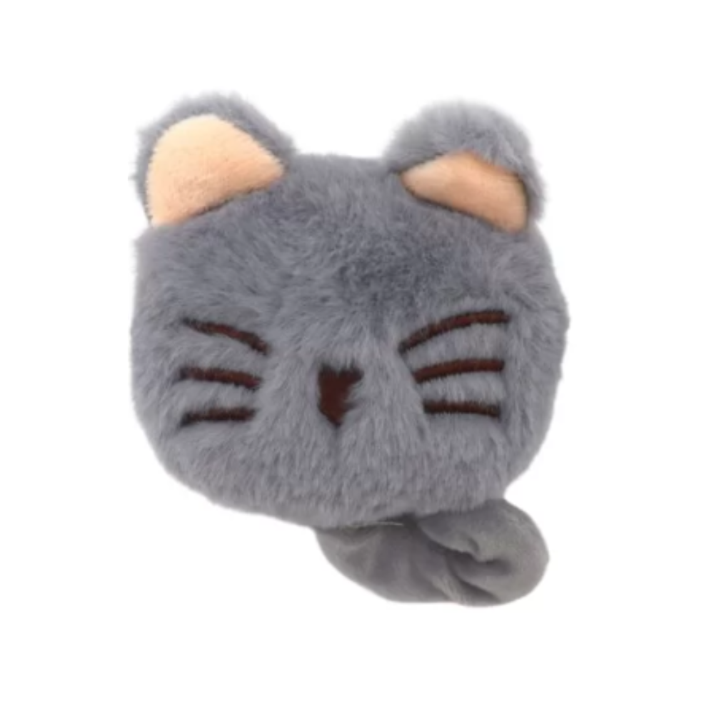 Cat Face Plush Toy Grey