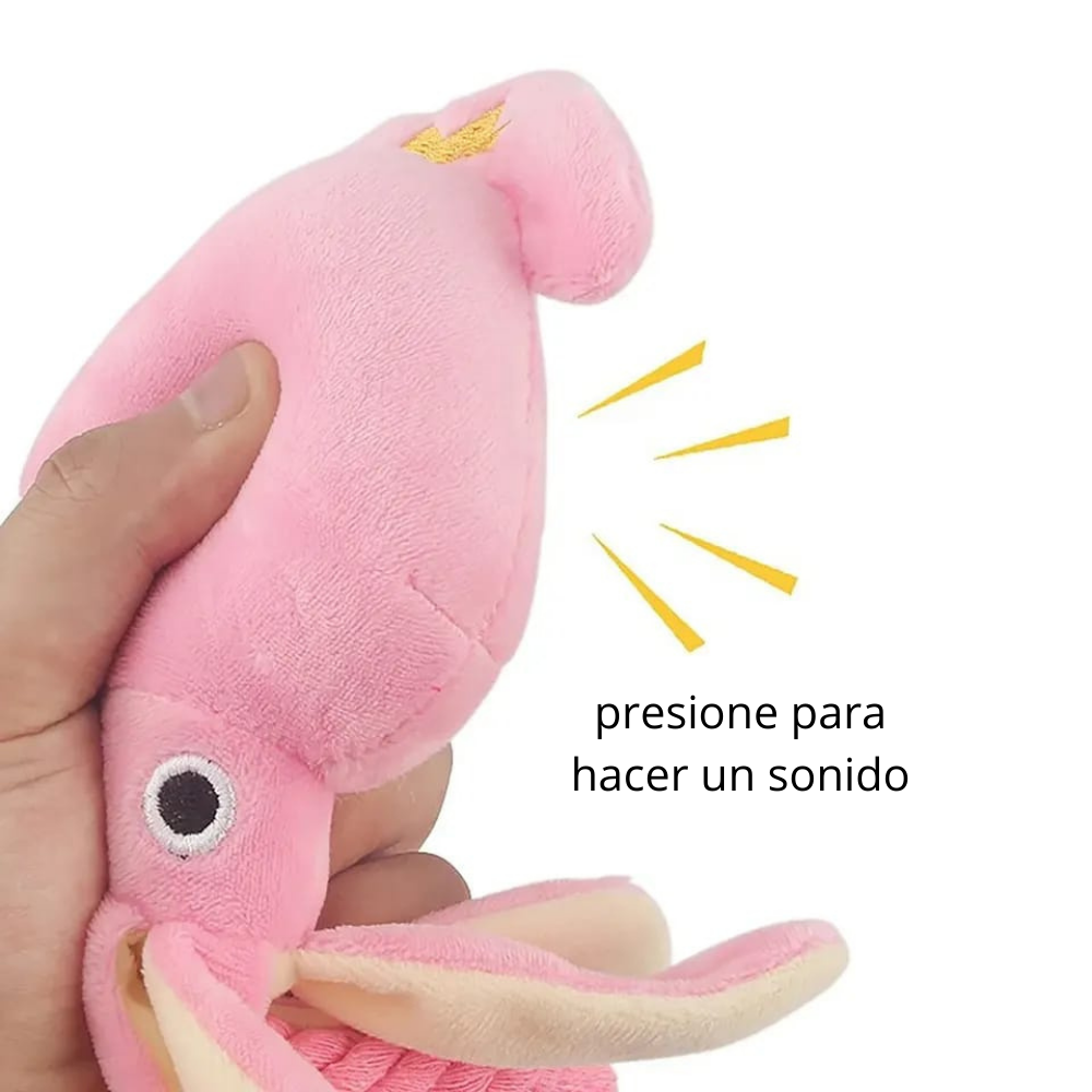 Juguete De Peluche De Calamar Rosado Para Perros