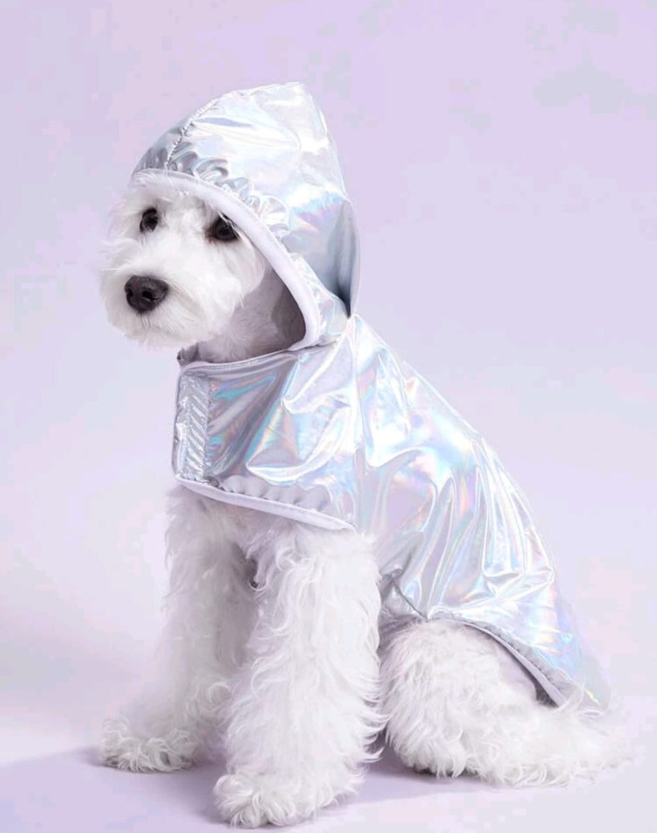 Impermeable Plateado Para Perro