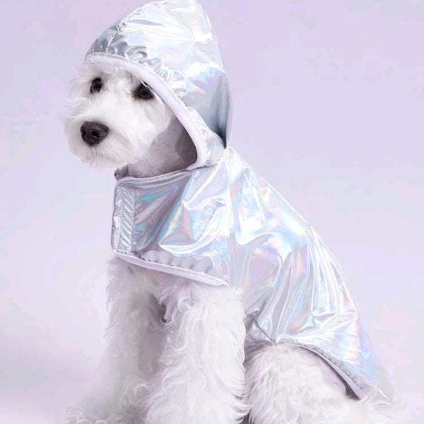 Impermeable Plateado Para Perro