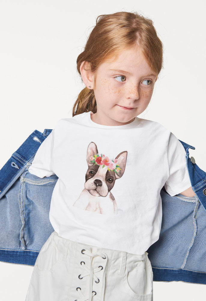 Polera Unicolor Con Estampado - Bulldog Frances