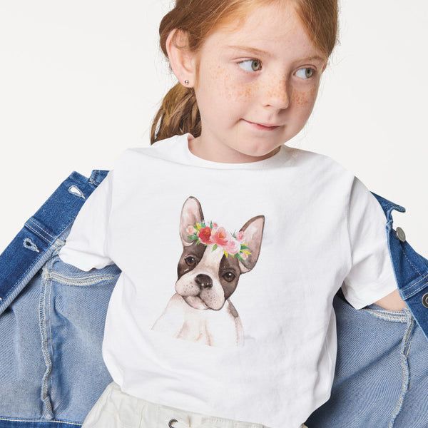 Polera Unicolor Con Estampado - Bulldog Frances