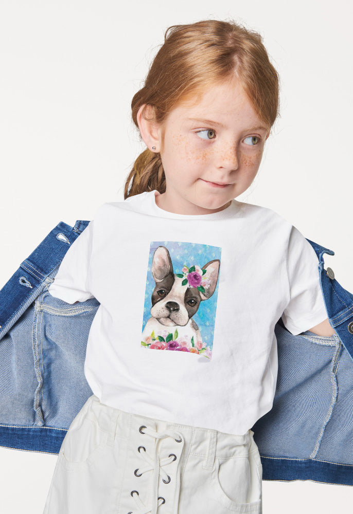 Polera Unicolor Con Estampado - Bulldog Frances