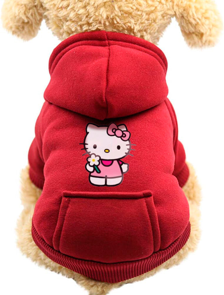 Polerón Hello Kitty Burdeo Para Mascotas Talla M