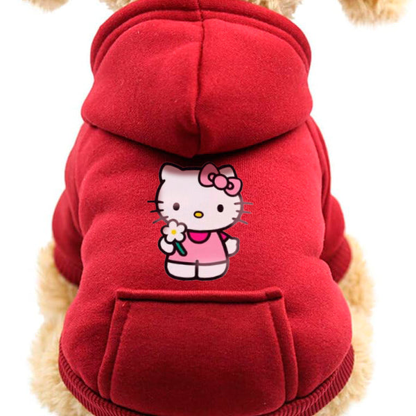 Polerón Hello Kitty Burdeo Para Mascotas Talla M