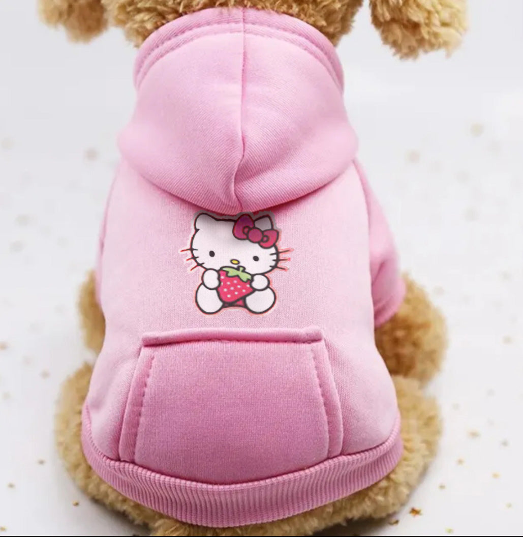 Polerón Hello Kitty Rosado Para Mascotas Talla S